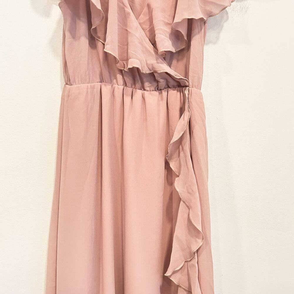 Show Me Your Mumu Jess Ruffle Midi Dress Pink Size S - Picture 4 of 8